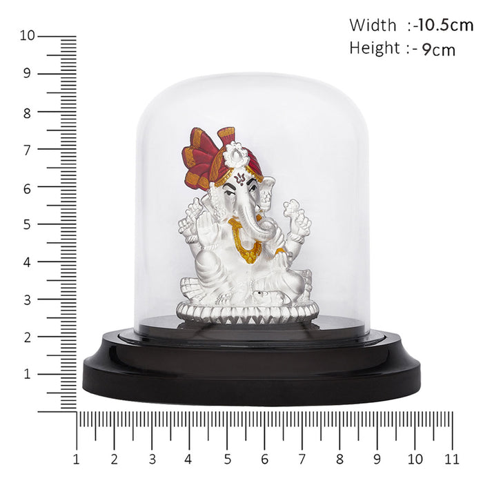Sacred Splendor Rhodium-Plated 999 Silver Ganesh Ji Elegance