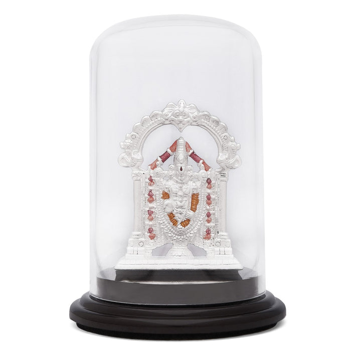 Sacred Splendor Rhodium-Plated 999 Silver Tirupati Balaji Idol