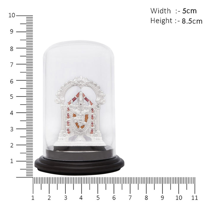 Sacred Splendor Rhodium-Plated 999 Silver Tirupati Balaji Idol