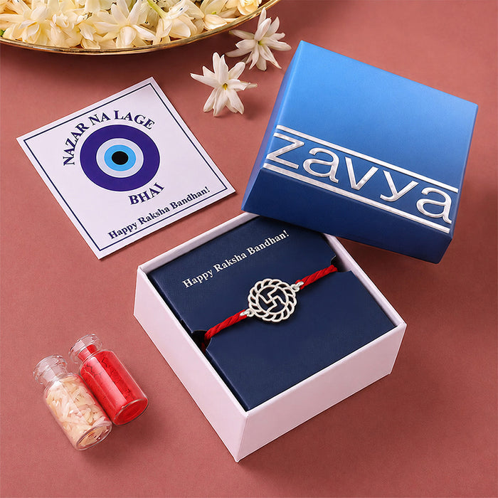Sacred Swastika 925 Silver Rakhi