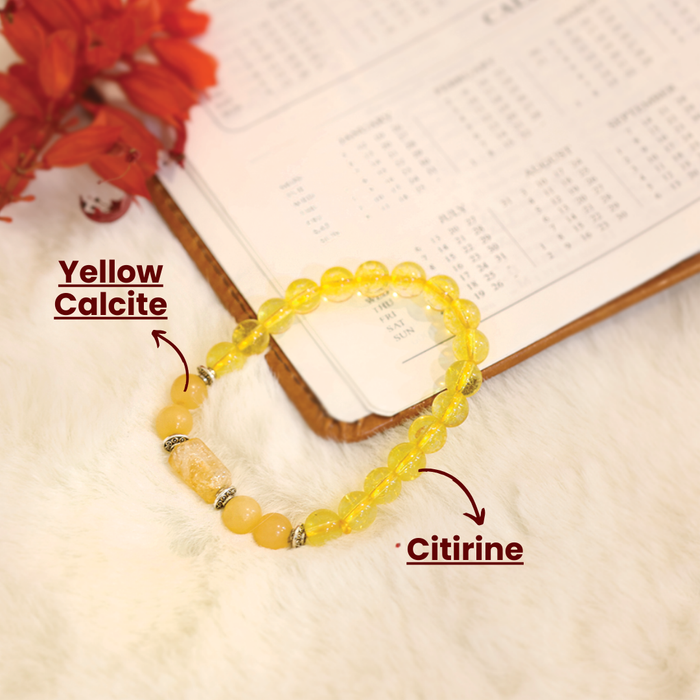 Sagittarius (Dhanu Rashi) Stone Bracelet with FREE Raw Selenite Plate - view 2