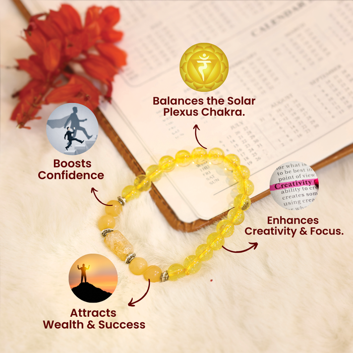 Sagittarius (Dhanu Rashi) Stone Bracelet with FREE Raw Selenite Plate - view 4