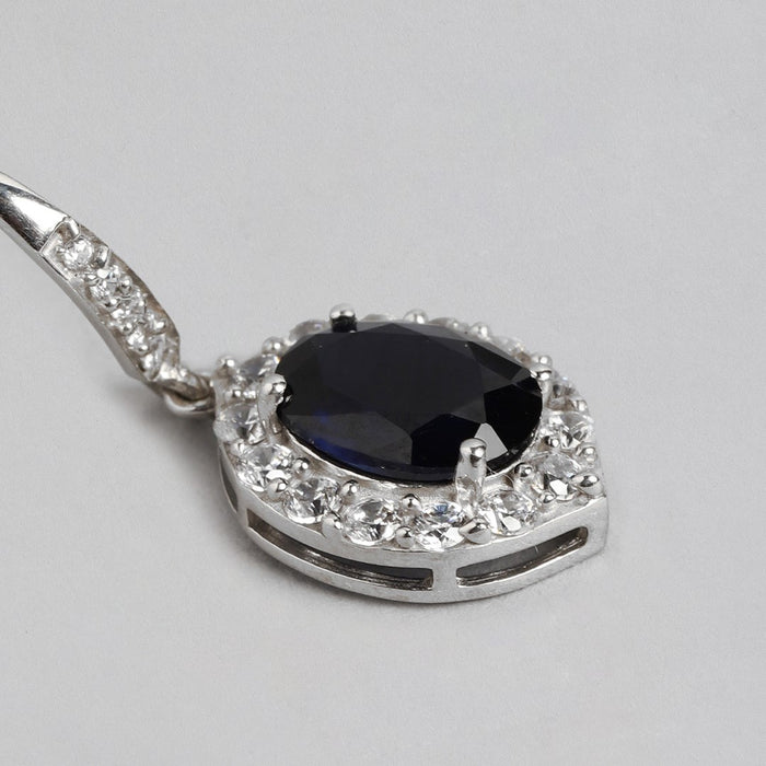 Sapphire Cascade Rhodium Plated 925 Silver Drop Earrings