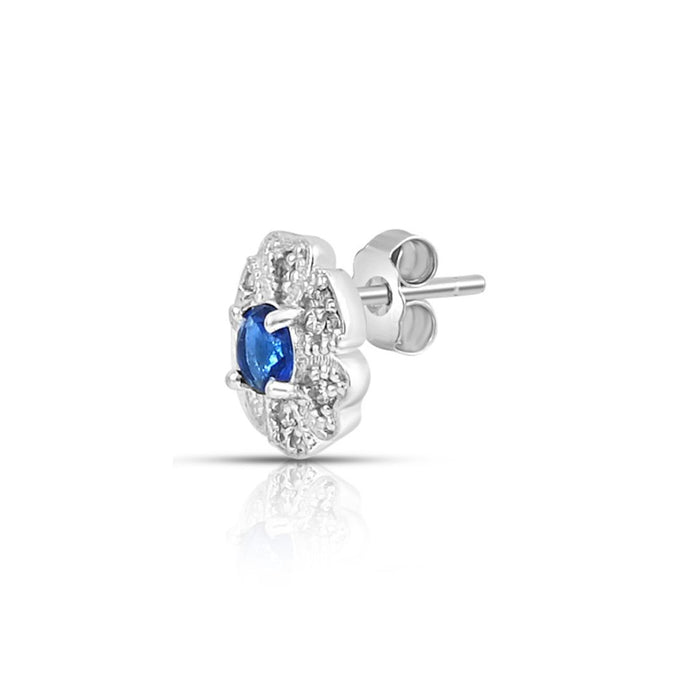 Sapphire Symphony Rhodium Plated 925 Sterling Silver Stud Earrings