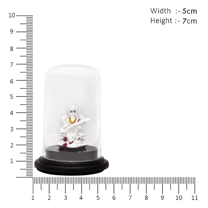 Saraswati's Serenade Rhodium-Plated 999 Sterling Silver Saraswati Ji Idol