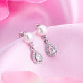 Scarlet Radiance CZ Rhodium-Plated 925 Sterling Silver Earrings