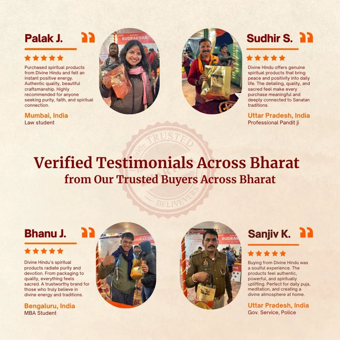 Divine Hindu gift box packaging with product care details
