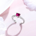 Sculpted Devotion Rhodium-Plated 925 Sterling Silver Women's Ring (Adjustable)