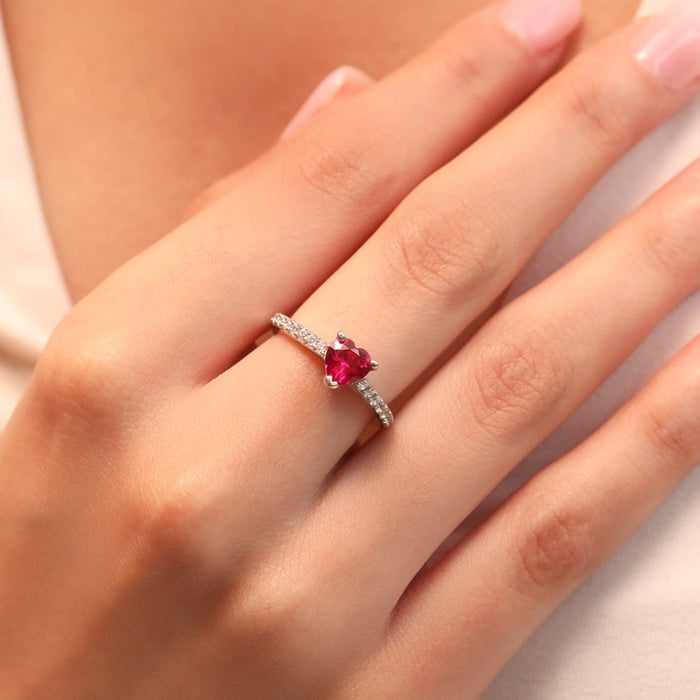 Sculpted Devotion Rhodium-Plated 925 Sterling Silver Women's Ring (Adjustable)