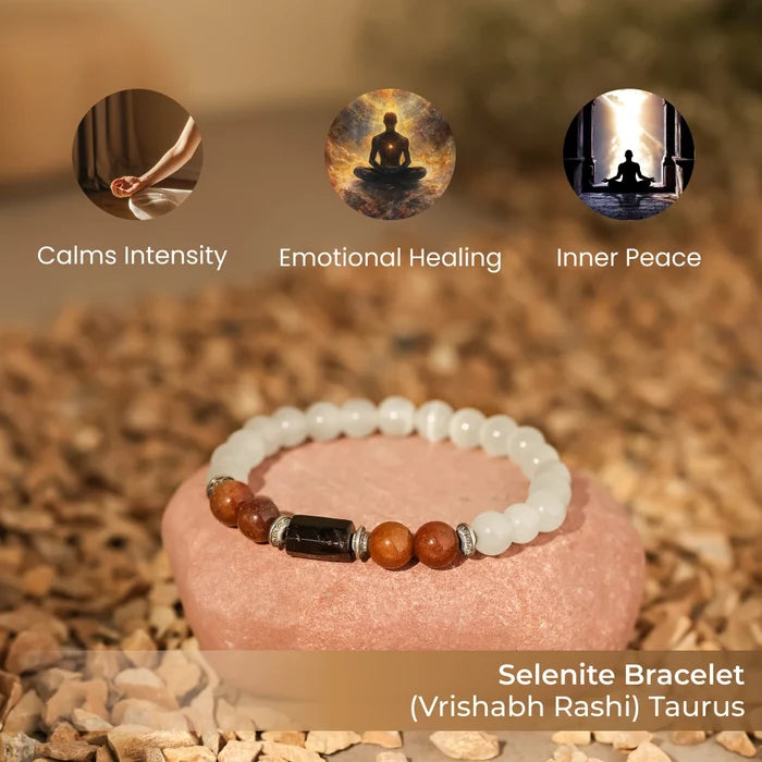 Selenite Bracelet (Vrishabh Rashi) Taurus - view 4