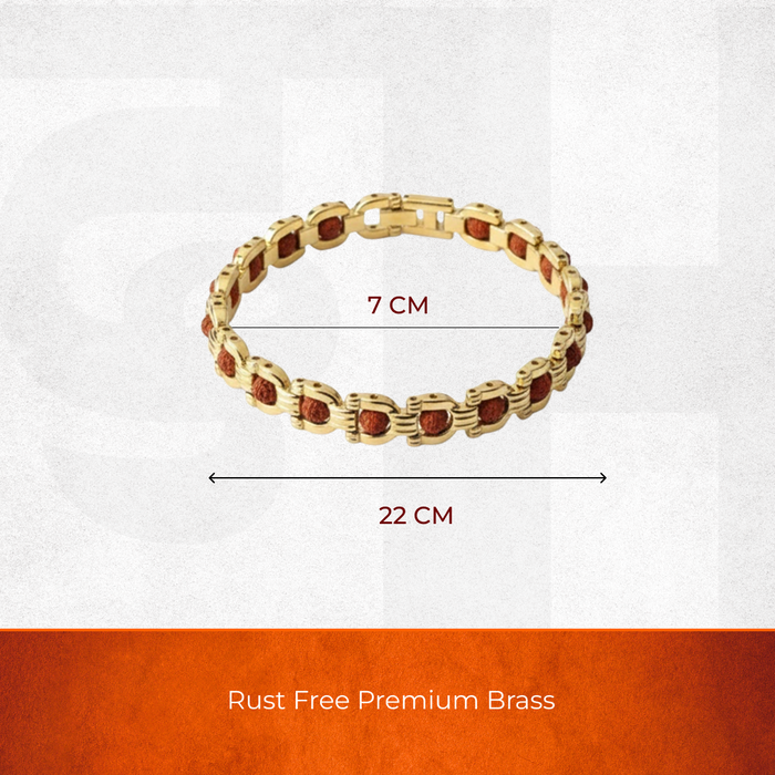 Semi Circle Gold Plated Rudraksha Bracelet - view 2