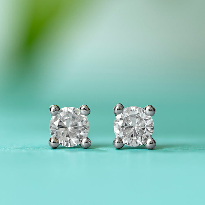 Sensational Solitaire 925 Silver Earrings
