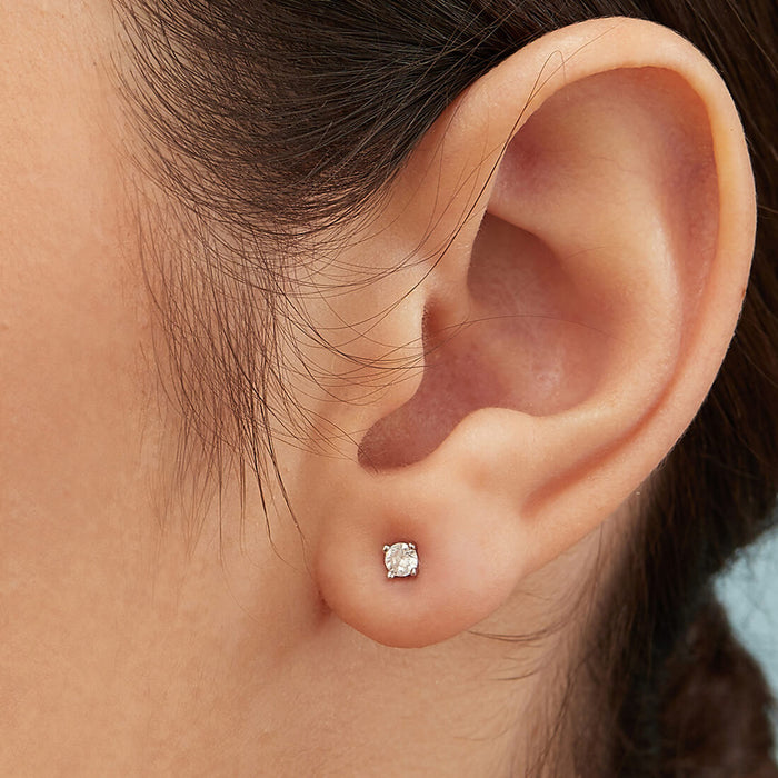 Sensational Solitaire 925 Silver Earrings