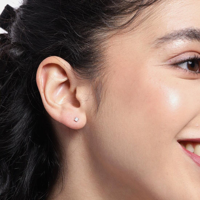 Sensational Solitaire 925 Silver Earrings
