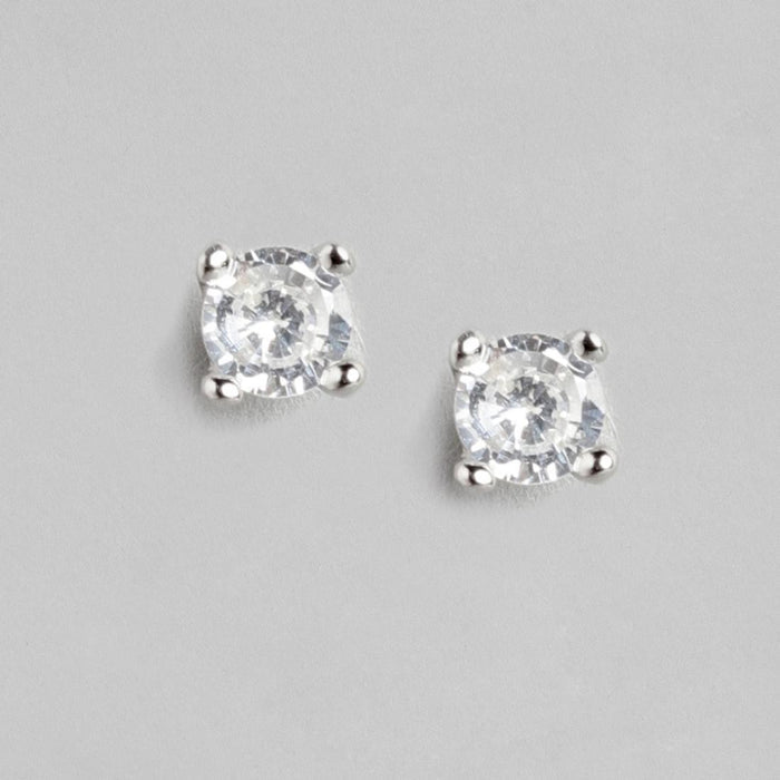 Sensational Solitaire 925 Silver Earrings