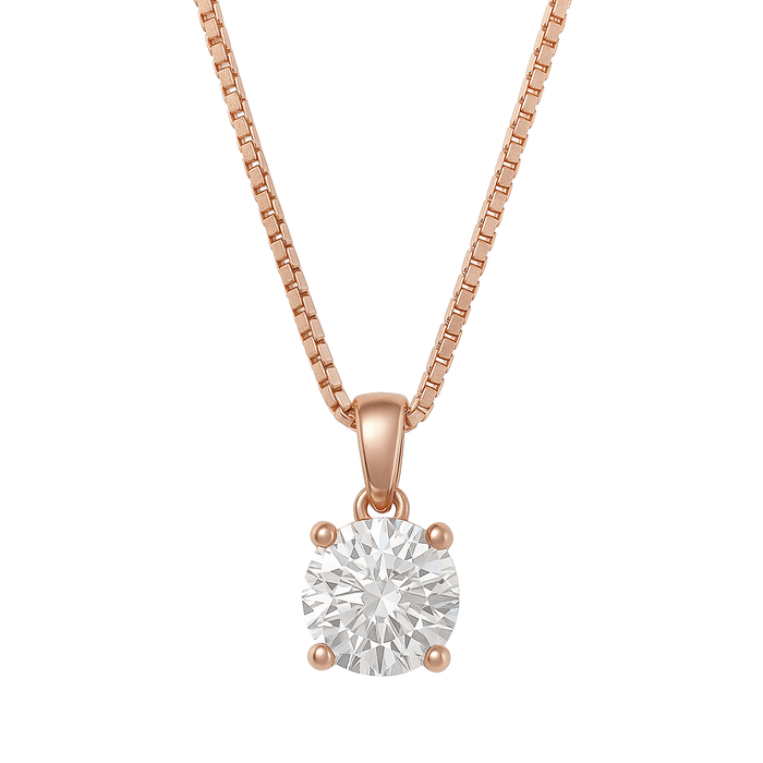 Sensational Solitaire Rose Gold Plated 925 Silver Jewellery Set