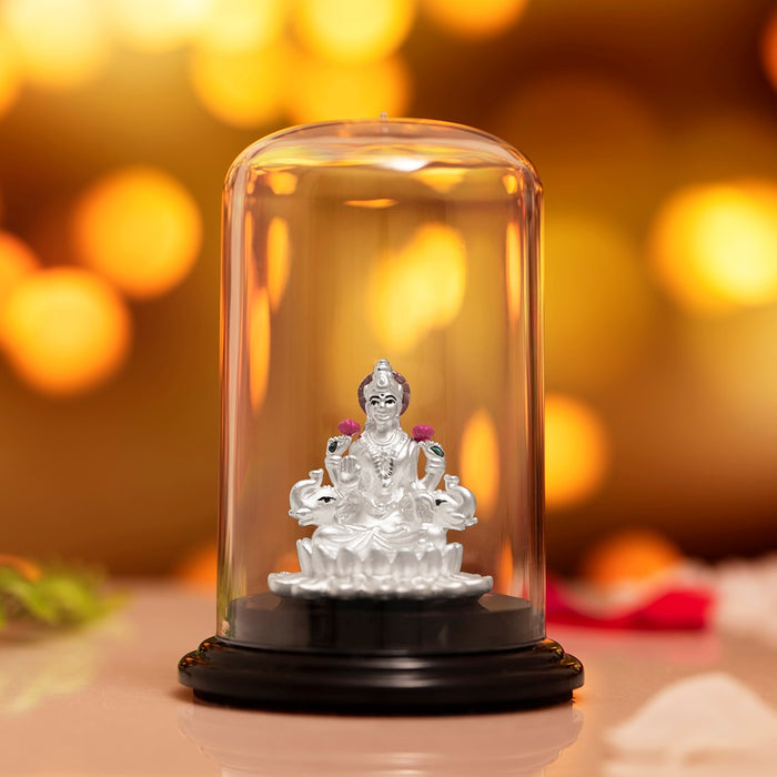Serenade of Wisdom Rhodium-Plated 925 Sterling Silver Saraswati Ji Idol