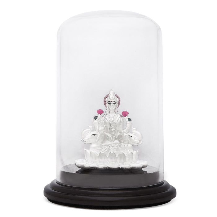 Serenade of Wisdom Rhodium-Plated 925 Sterling Silver Saraswati Ji Idol