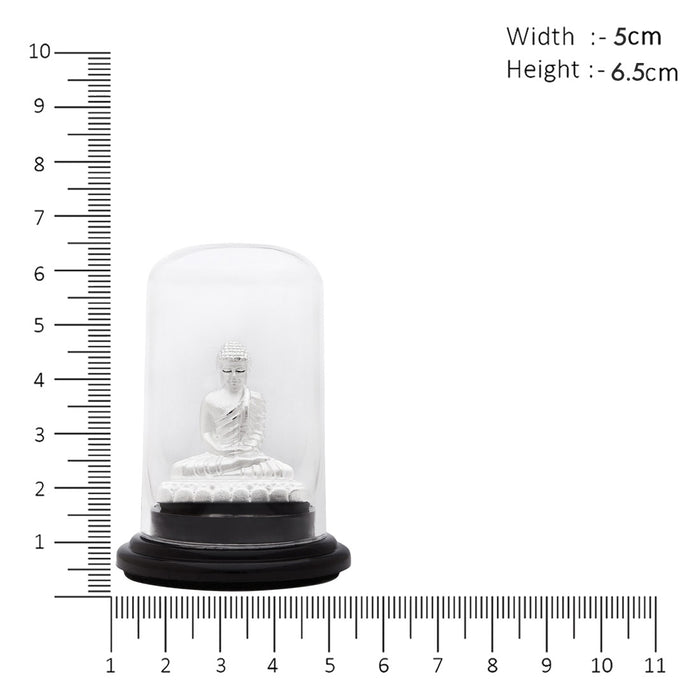Serenity Unveiled Rhodium-Plated 999 Sterling Silver Buddha Idol