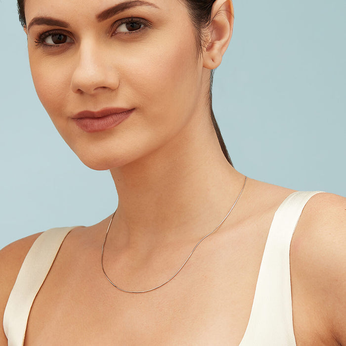 Serpentine Rhodium Plated 925 Silver Snake Chain
