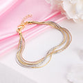 925 Sterling Silver Sevenfold Radiance Triple Tone-Plated 7 Chain 925 Sterling Silver Bracelet for Women – Zavya