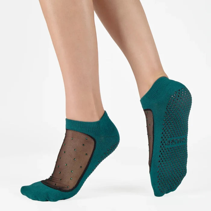 Shashi Star Sparkle Mesh Full Foot Grip Sock