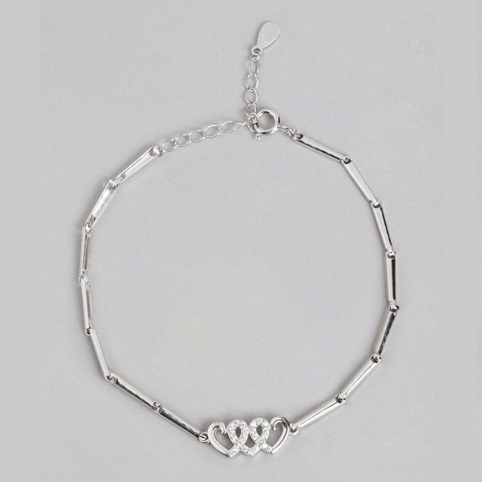 Shimmering Brilliance Rhodium-Plated 925 Sterling Silver Bracelet with Cubic Zirconia