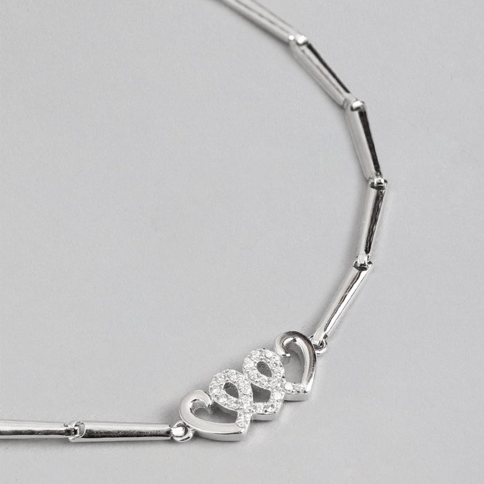 Shimmering Brilliance Rhodium-Plated 925 Sterling Silver Bracelet with Cubic Zirconia