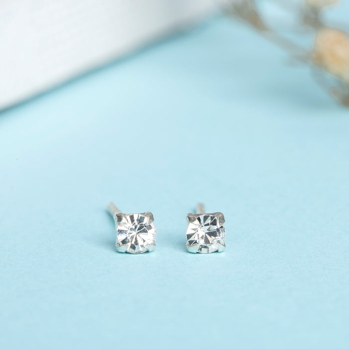 Shimmering Brilliance Rhodium-Plated 925 Sterling Silver Earrings