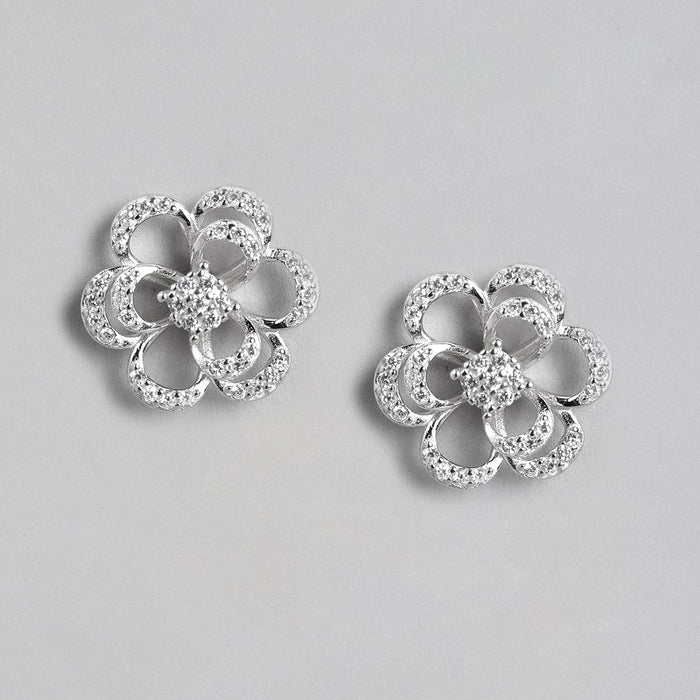 Shimmering Elegance Rhodium-Plated 925 Sterling Silver Jewelry Set with Cubic Zirconia