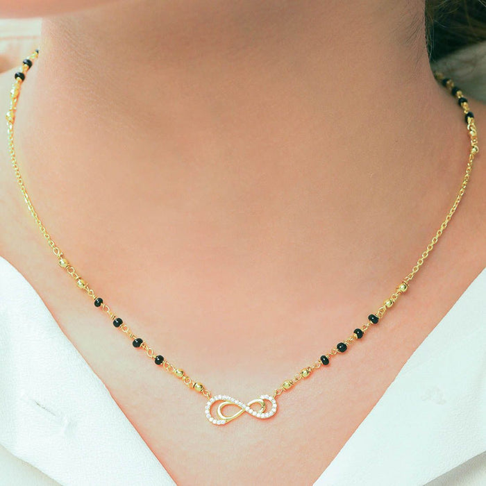 Shimmering Infinite Charisma Gold Plated 925 Silver Mangalsutra (Adjustable)
