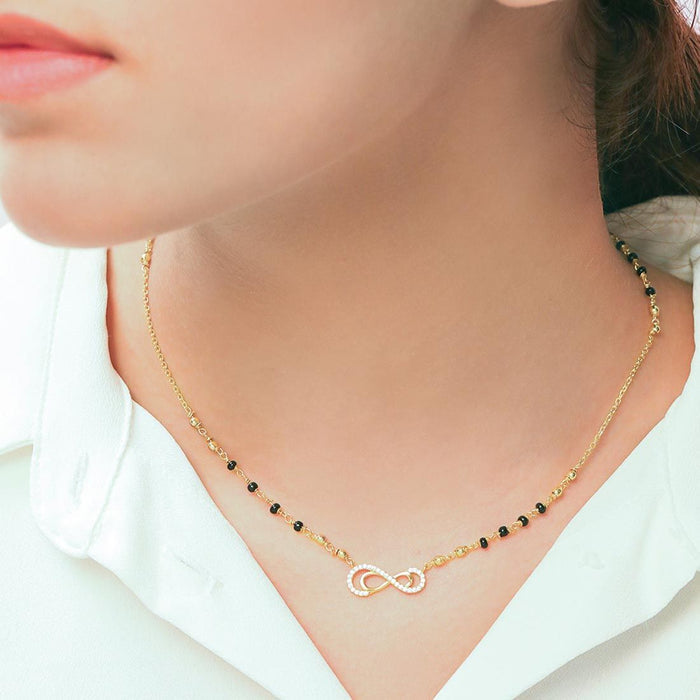 Shimmering Infinite Charisma Gold Plated 925 Silver Mangalsutra (Adjustable)