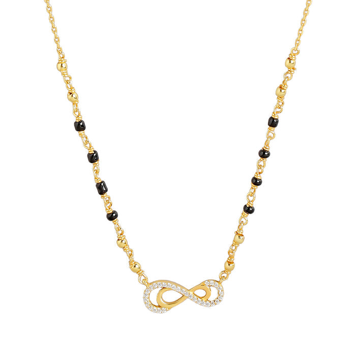 Shimmering Infinite Charisma Gold Plated 925 Silver Mangalsutra (Adjustable)