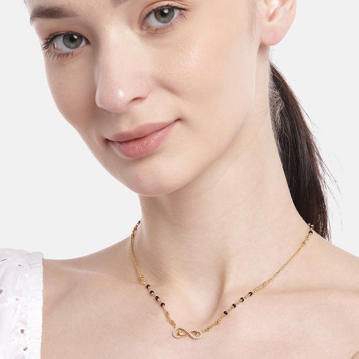 Shimmering Infinite Charisma Gold Plated 925 Silver Mangalsutra (Adjustable)