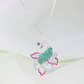 Shimmering Peacock Rhodium Plated 925 Silver Pendant