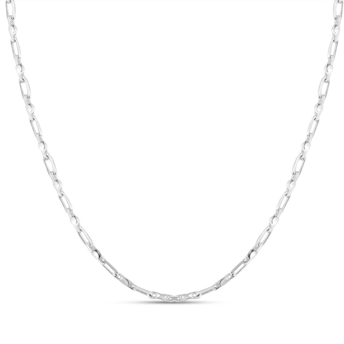 Shimmering Reflections Rhodium-Plated 925 Sterling Silver Chain for Men
