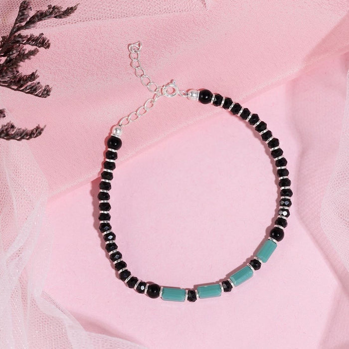 Shimmering Reflections Silver Plated 925 Sterling Silver Beaded Bracelet