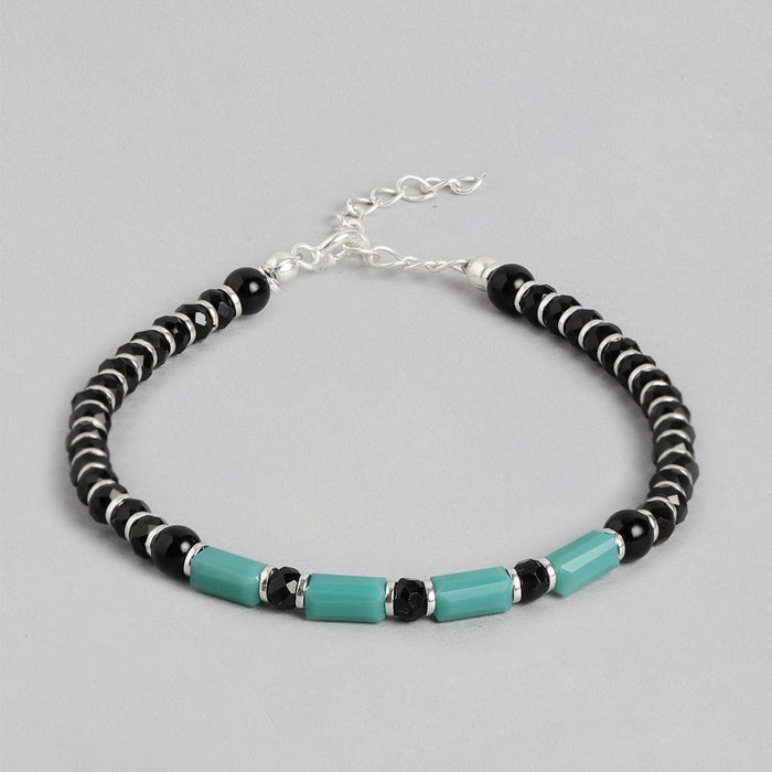 Shimmering Reflections Silver Plated 925 Sterling Silver Beaded Bracelet