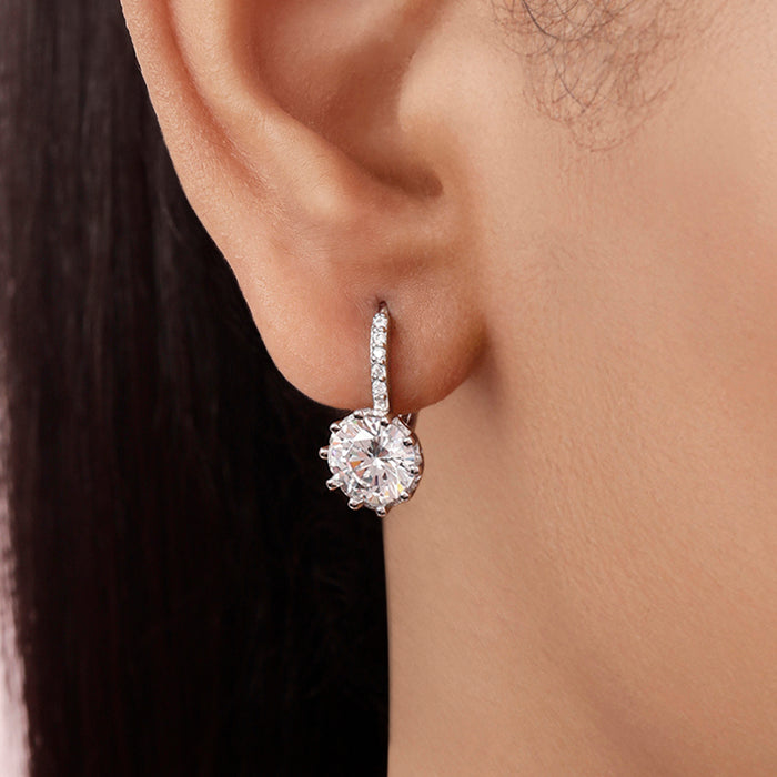 Shimmering Rhodium Plated 925 Sterling Silver Earrings