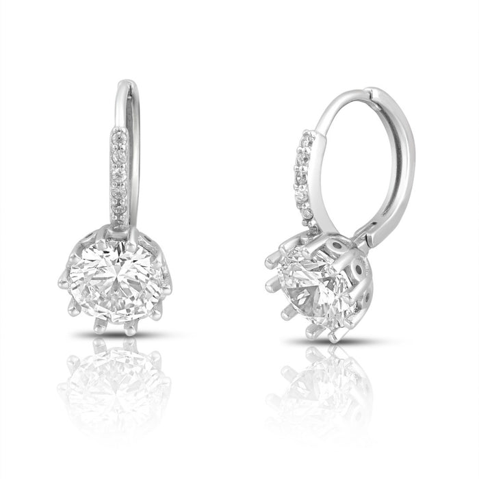 Shimmering Rhodium Plated 925 Sterling Silver Earrings