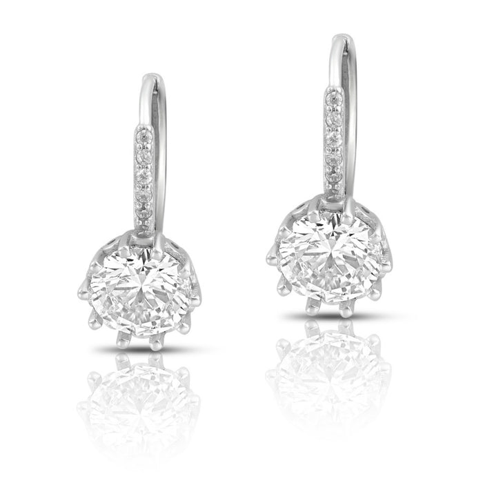 Shimmering Rhodium Plated 925 Sterling Silver Earrings