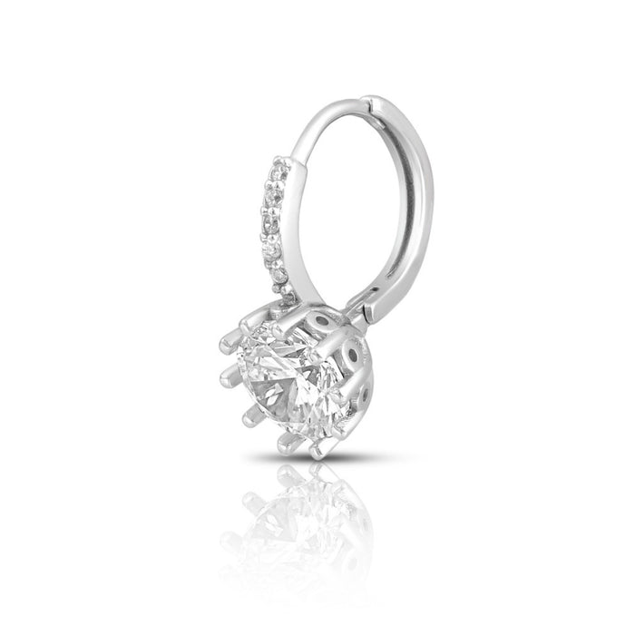 Shimmering Rhodium Plated 925 Sterling Silver Earrings