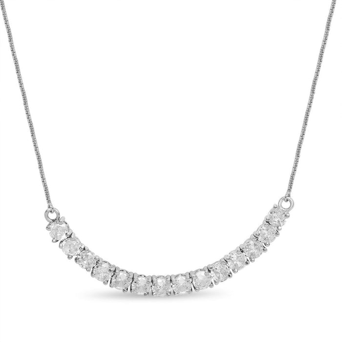 Shimmering Rhodium Plated 925 Sterling Silver Necklace