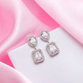 Shimmering Stardust CZ Rhodium-Plated 925 Sterling Silver Earrings