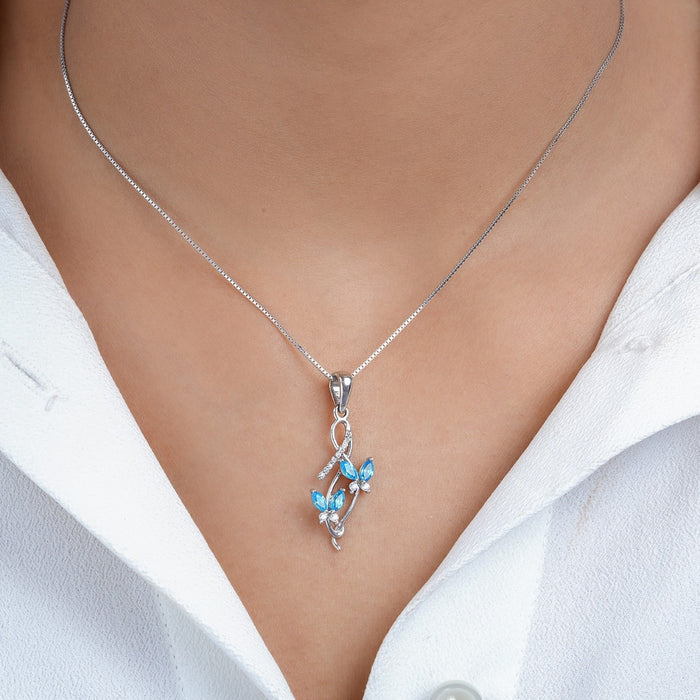 Shimmering Trail Rhodium Plated 925 Sterling Silver Jewellery Set