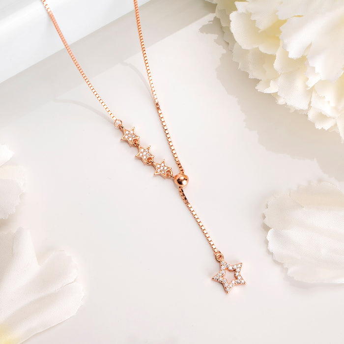 Shining Constellations Rose Gold Plated 925 Sterling Silver Star Necklace