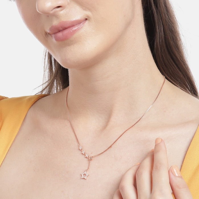Shining Constellations Rose Gold Plated 925 Sterling Silver Star Necklace
