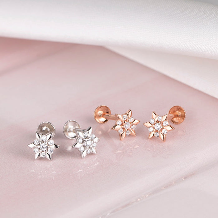 Shinning Flower 925 Sterling Silver Earring Combo