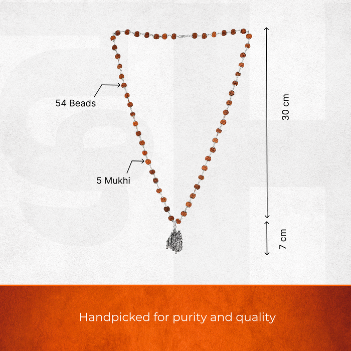 Shiv Murugan Rudraksha Pendant in Silver Finish - view 3