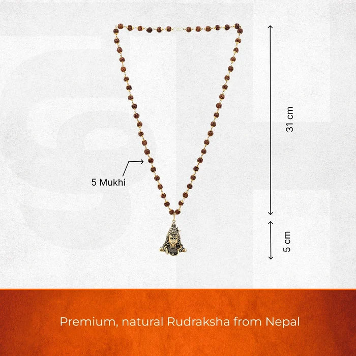 Shiva Adi Yogi Rudraksha Necklace IN Dual Tone - view 3